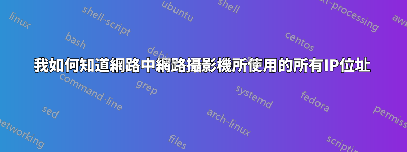 我如何知道網路中網路攝影機所使用的所有IP位址