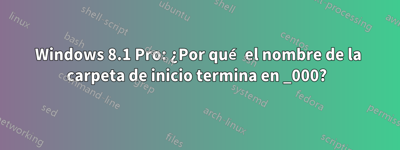 Windows 8.1 Pro: ¿Por qué el nombre de la carpeta de inicio termina en _000? 