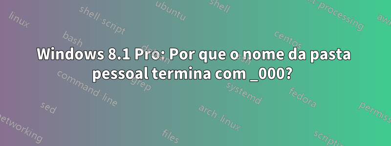 Windows 8.1 Pro: Por que o nome da pasta pessoal termina com _000? 