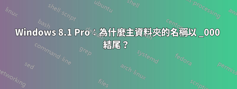 Windows 8.1 Pro：為什麼主資料夾的名稱以 _000 結尾？ 