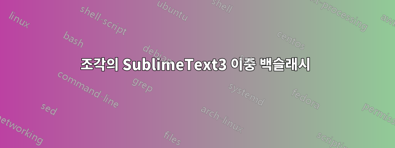 조각의 SublimeText3 이중 백슬래시