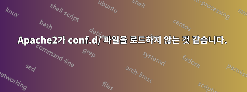 Apache2가 conf.d/ 파일을 로드하지 않는 것 같습니다.