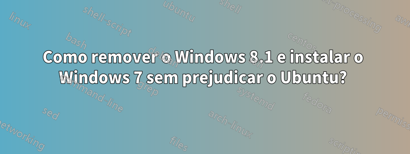 Como remover o Windows 8.1 e instalar o Windows 7 sem prejudicar o Ubuntu?