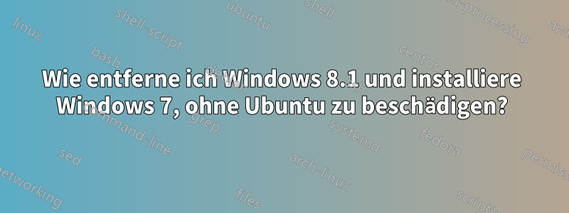 Wie entferne ich Windows 8.1 und installiere Windows 7, ohne Ubuntu zu beschädigen?