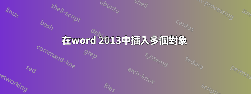 在word 2013中插入多個對象