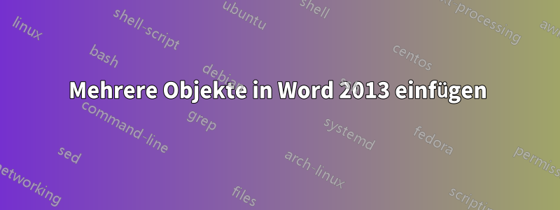 Mehrere Objekte in Word 2013 einfügen