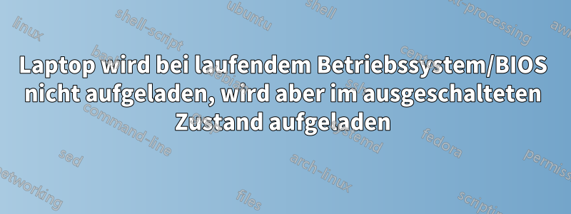 Laptop wird bei laufendem Betriebssystem/BIOS nicht aufgeladen, wird aber im ausgeschalteten Zustand aufgeladen