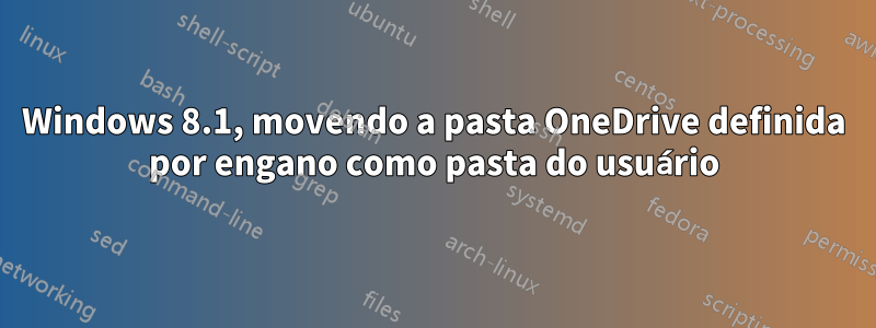 Windows 8.1, movendo a pasta OneDrive definida por engano como pasta do usuário
