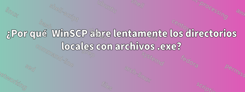 ¿Por qué WinSCP abre lentamente los directorios locales con archivos .exe?