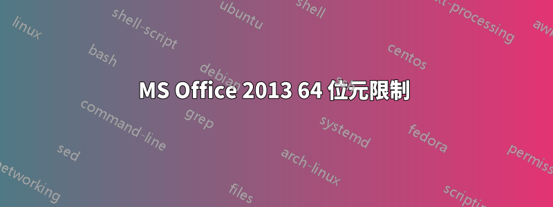 MS Office 2013 64 位元限制