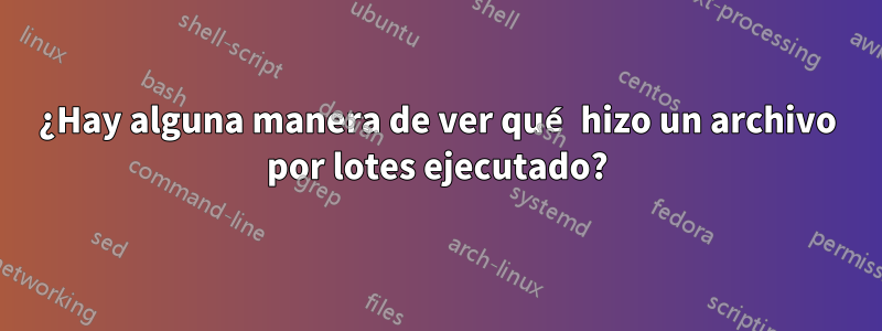 ¿Hay alguna manera de ver qué hizo un archivo por lotes ejecutado?