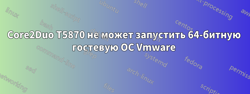 Core2Duo T5870 не может запустить 64-битную гостевую ОС Vmware