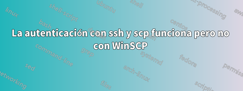 La autenticación con ssh y scp funciona pero no con WinSCP
