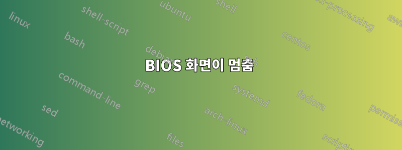 BIOS 화면이 멈춤