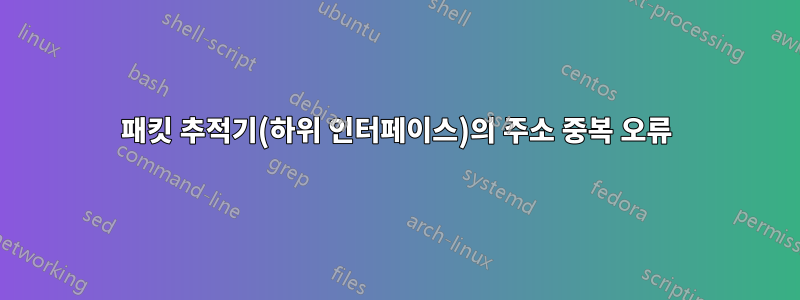 패킷 추적기(하위 인터페이스)의 주소 중복 오류
