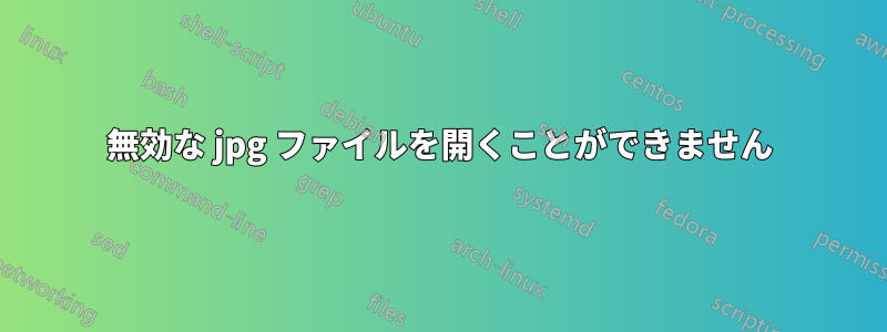 無効な jpg ファイルを開くことができません