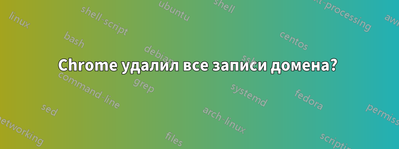 Chrome удалил все записи домена?