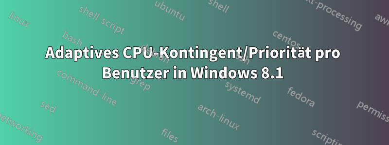 Adaptives CPU-Kontingent/Priorität pro Benutzer in Windows 8.1