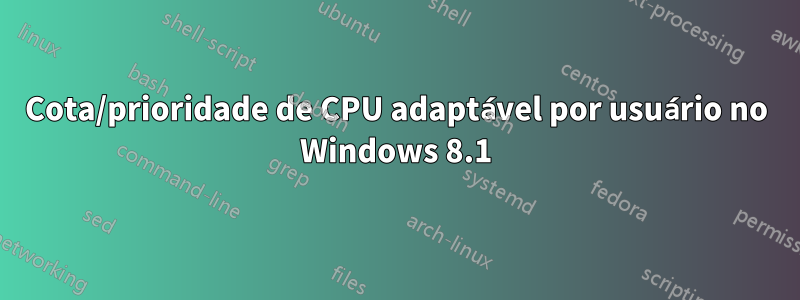 Cota/prioridade de CPU adaptável por usuário no Windows 8.1