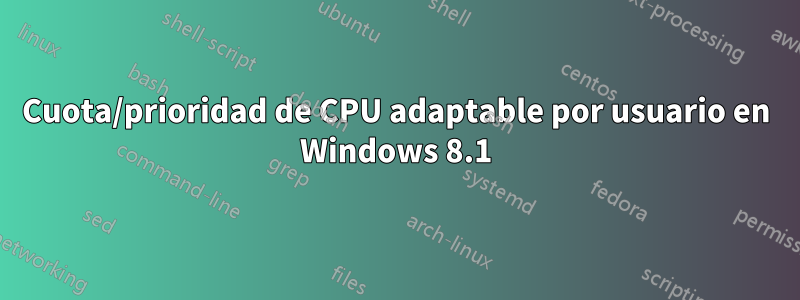 Cuota/prioridad de CPU adaptable por usuario en Windows 8.1