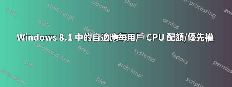 Windows 8.1 中的自適應每用戶 CPU 配額/優先權