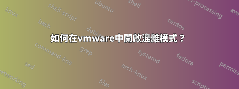如何在vmware中開啟混雜模式？