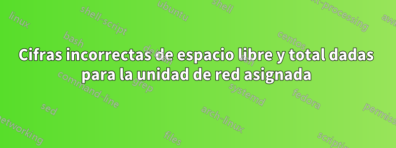 Cifras incorrectas de espacio libre y total dadas para la unidad de red asignada
