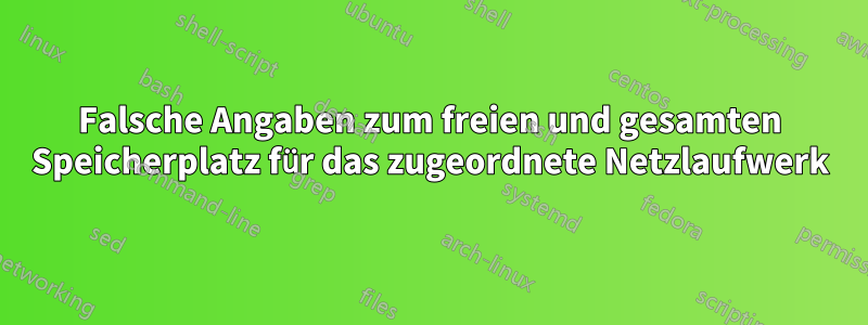 Falsche Angaben zum freien und gesamten Speicherplatz für das zugeordnete Netzlaufwerk