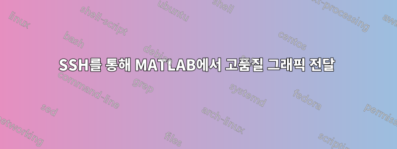 SSH를 통해 MATLAB에서 고품질 그래픽 전달