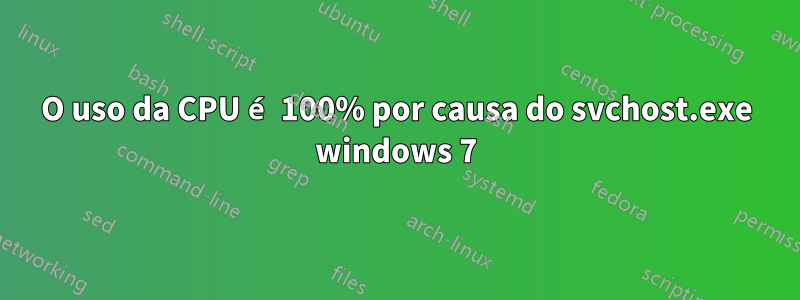 O uso da CPU é 100% por causa do svchost.exe windows 7