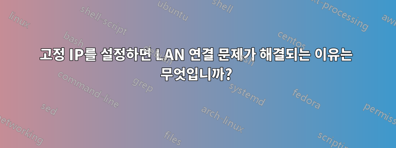고정 IP를 설정하면 LAN 연결 문제가 해결되는 이유는 무엇입니까?