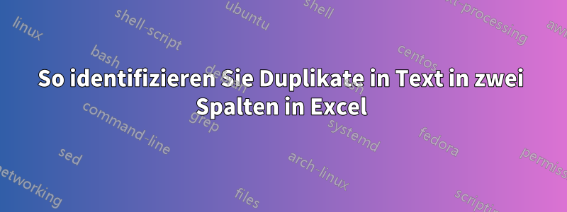 So identifizieren Sie Duplikate in Text in zwei Spalten in Excel