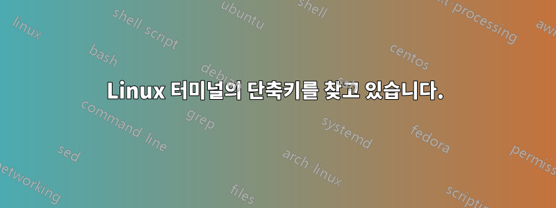 Linux 터미널의 단축키를 찾고 있습니다.