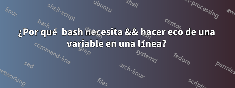 ¿Por qué bash necesita && hacer eco de una variable en una línea?