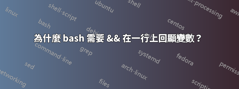 為什麼 bash 需要 && 在一行上回顯變數？