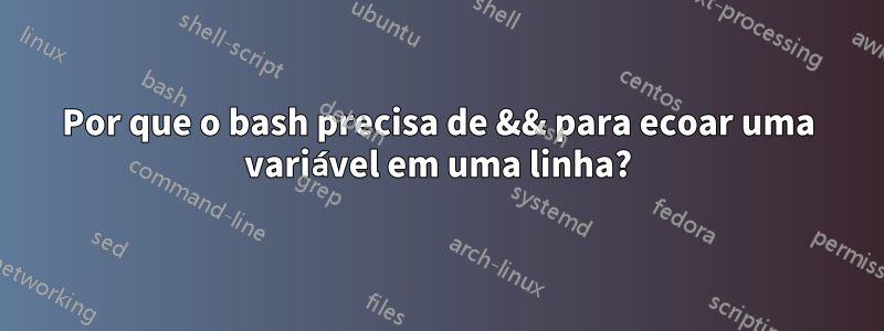 Por que o bash precisa de && para ecoar uma variável em uma linha?