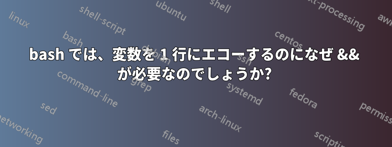 bash では、変数を 1 行にエコーするのになぜ && が必要なのでしょうか?