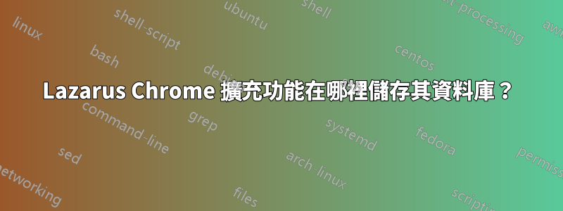 Lazarus Chrome 擴充功能在哪裡儲存其資料庫？