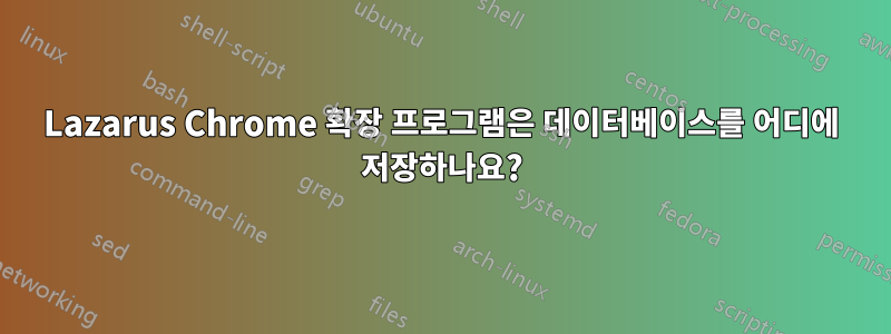 Lazarus Chrome 확장 프로그램은 데이터베이스를 어디에 저장하나요?