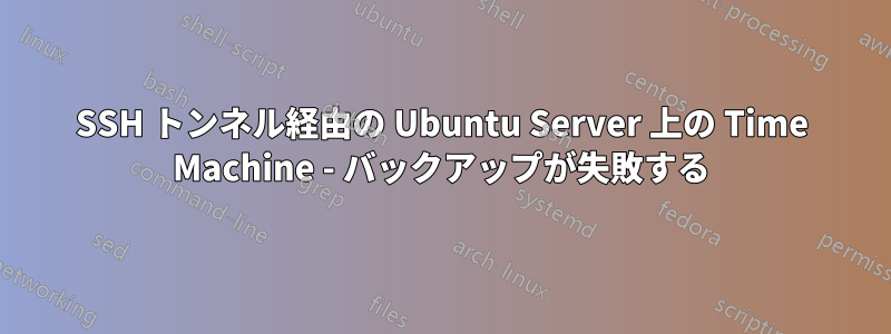 SSH トンネル経由の Ubuntu Server 上の Time Machine - バックアップが失敗する