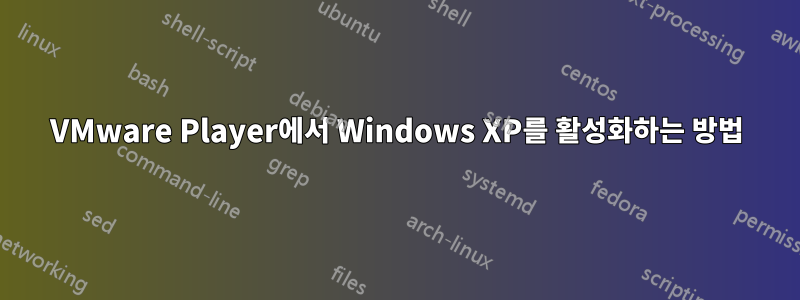 VMware Player에서 Windows XP를 활성화하는 방법