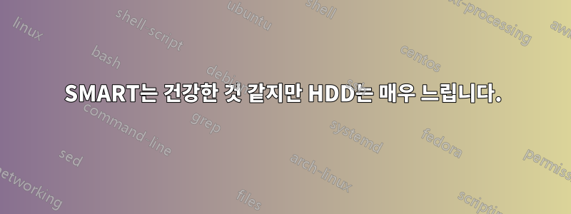 SMART는 건강한 것 같지만 HDD는 매우 느립니다.