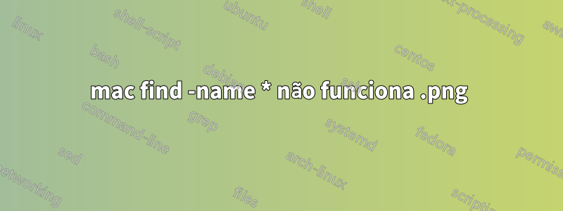 mac find -name *.png não funciona 