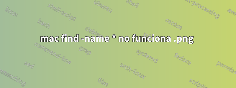 mac find -name *.png no funciona 