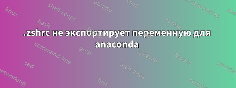 .zshrc не экспортирует переменную для anaconda