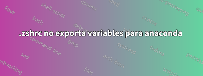 .zshrc no exporta variables para anaconda