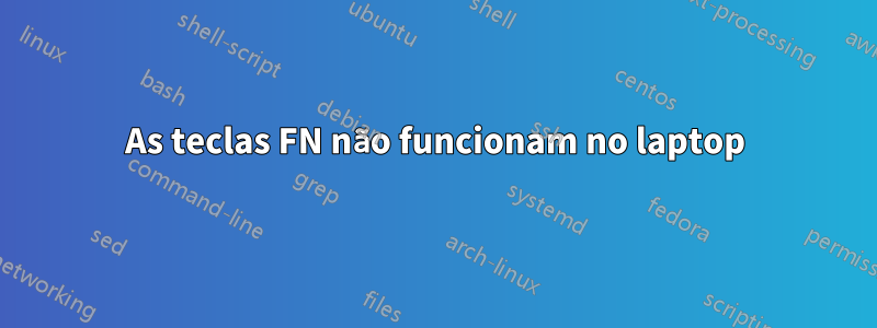 As teclas FN não funcionam no laptop