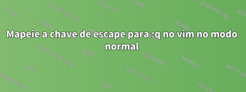 Mapeie a chave de escape para :q no vim no modo normal