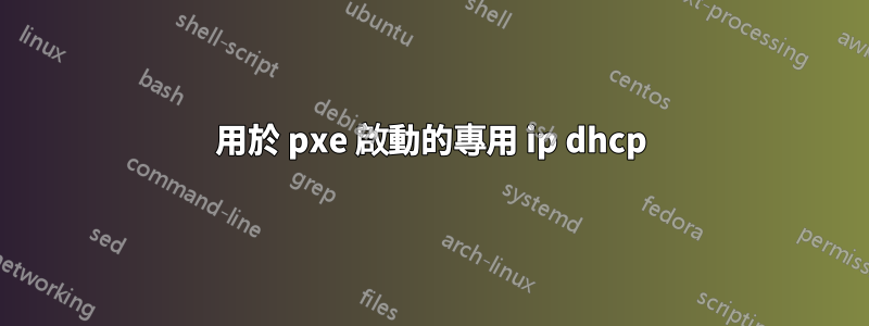 用於 pxe 啟動的專用 ip dhcp