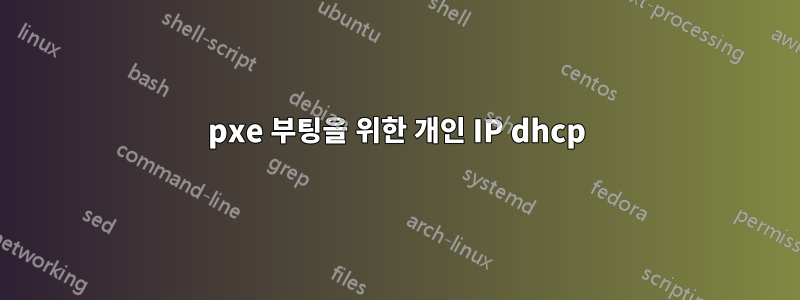 pxe 부팅을 위한 개인 IP dhcp